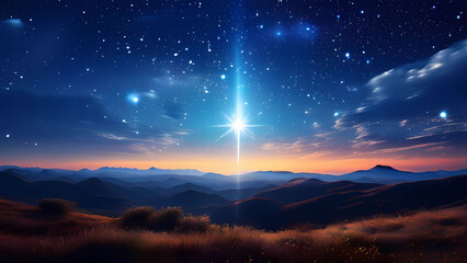 Fototapeta premium the night sky is full of stars, shining elongatedly stretching across the Cakra Wala Sea River with a beautiful sparkle, Generative AI