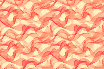 A flowing seamless pattern with red waves on a light background, providing a dynamic tile ornament that adds energy and movement to any space