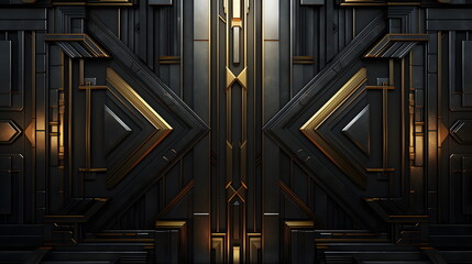 art deco black and gold pattern
