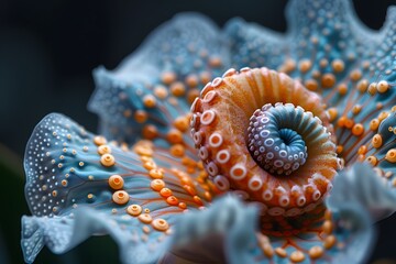 Intricate Abstract Floral Sculpture with Organic Patterns and Nautical Elements for Modern Art Display