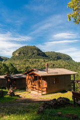 Cabins for rent at the Parque das 8 Cachoeiras in Sao Francisco de Paula, South of Brazil