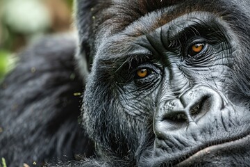 Obraz premium Gorillas in the Wild: Rare and Endangered African Wildlife in Their Natural Habitat