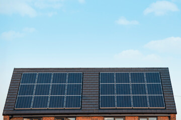 Residential Solar Panels Installed on  Brick House Roof