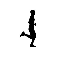 silhouette of running person vector design