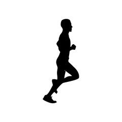 silhouette of running person vector design