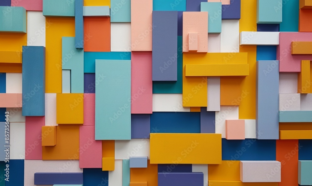 Poster of full frame shot of colorful blocks arranged in even shape representing abstract background