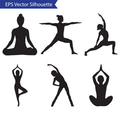 yoga woman style vector silhouette