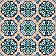 Seamless arabic geometric ornament based on traditional arabic art. Arabian tile. 