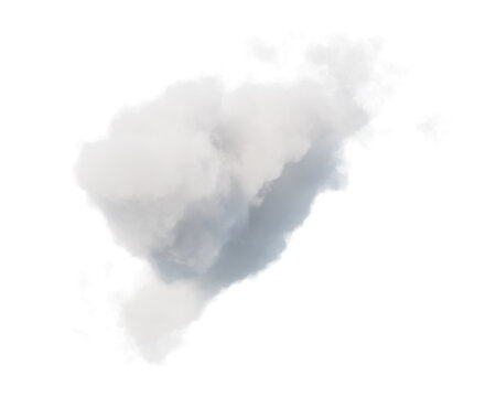 single white cloud with transparent background