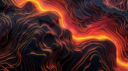 contour line like map geological abstract background. Generative AI