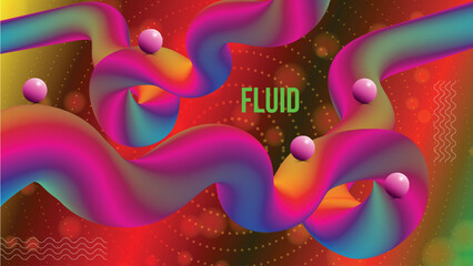 Abstract & Colorful background with 3d fluid shapes.