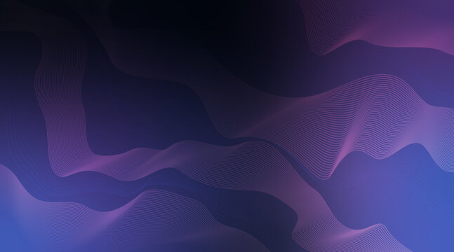 Dark purple gradient graphic background with geometric waves pattern