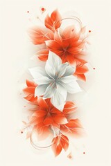 Elegant Orange And White Flowers With Delicate Ribbon