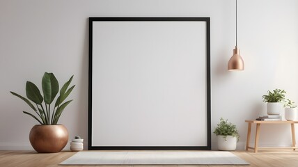 Frame mockup, ISO A paper size. Interior mockup with house background. Modern interior design. Living room wall poster mockup ,3D render