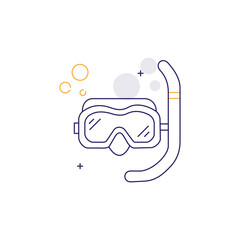 Snorkeling Mask, Swimming Gear Vector Icon Design