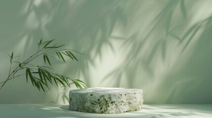 Stone Podium with Bamboo Shadow.