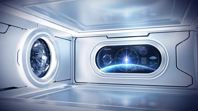 HUD data window inside spaceship