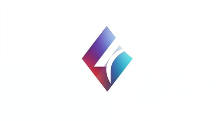 Geometric Abstract Logo with Gradient Colors and Diamond Shape