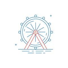 Ferris Wheel Vector Icon Design