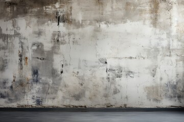 White concrete wall using rough surface for texture and background plane image, generative IA