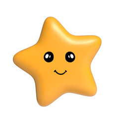 3d star cartoon smiley face