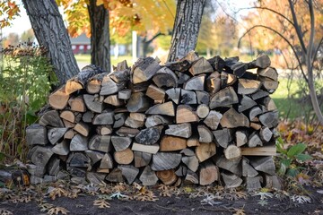 Pile of wood logs