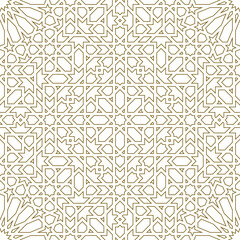 Seamless arabic geometric ornament based on traditional arabic art. Arabian tile. Lines.