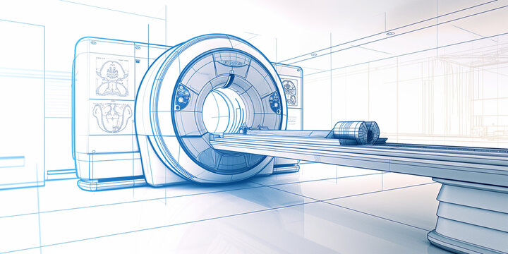 Blaupause R&ouml;ntgen MRT-Ger&auml;t