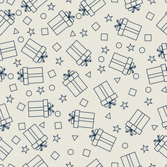 Obraz premium seamless pattern of gifts, gift boxes in vector suitable for backgrounds, wallpaper, wrapping fabric, etc 