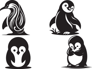 Penguin silhouette vector illustration.eps