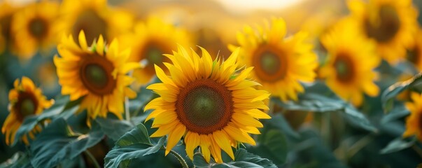 Scenic view of a field of sunflowers