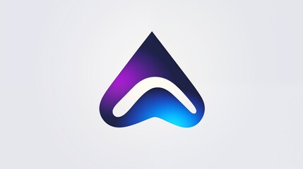 Abstract Curved Shape Logo with Blue and Purple Gradient