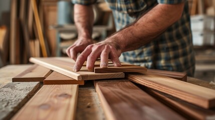 Man using tile cutter to accurately cut floor tile