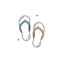 Footwear, Beach Sandals Vector Icon Design
