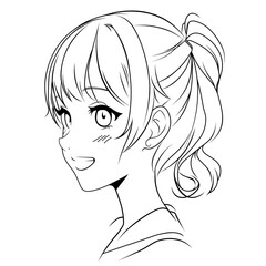 Anime character black and white Vector Image
