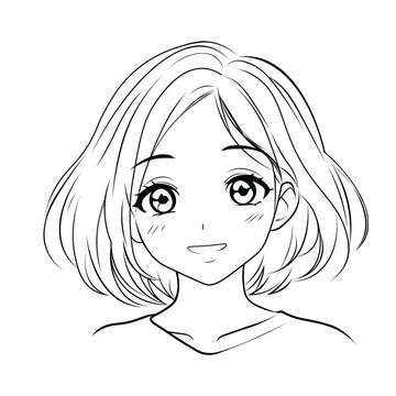 Anime character black and white Vector Image
