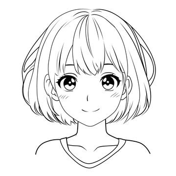 Anime character black and white Vector Image
