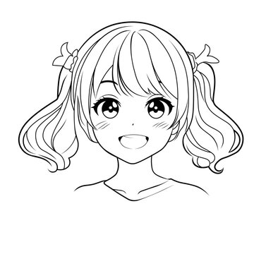 Anime character black and white Vector Image

