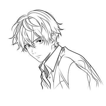 Anime character black and white Vector Image
