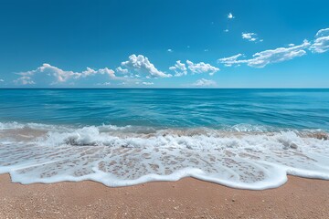 Beach view with incoming wave