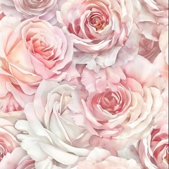 Watercolor blush pink and burgundy floral pattern 