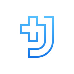 Obraz premium Letter j cross medical logo design