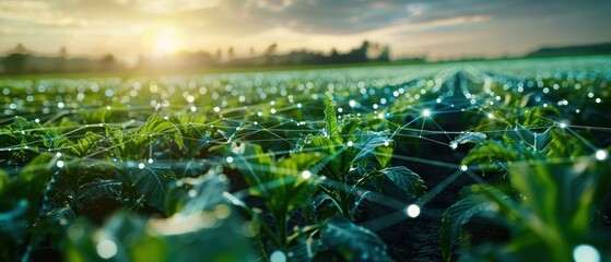 Smart agriculture with AI-driven analytics, showcasing precision farming technology, -high definition for environmental content