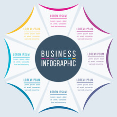 Infographic design 8 Steps, objects, elements or options circle infographic template for business information