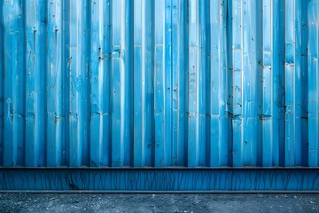 Obraz premium Blue metal wall with fire hydrant close up