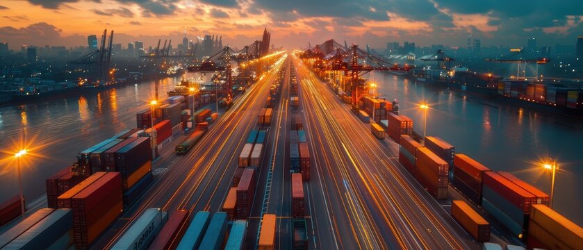 Smart logistics systems with real-time tracking, emphasizing technology solutions in supply chain management, crisp and detailed