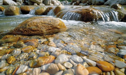 Clear stream with smooth stones