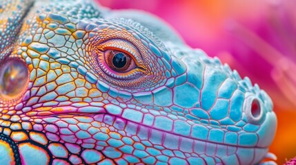 Fototapeta premium A close-up photograph of colorful iguana skin