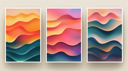 Obraz premium Set of Three Black and White Geometric Shape Posters