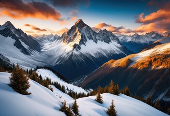 majestic snowy mountain pass landscape peaks covered snow, view, scenery, nature, wilderness, cold, winter, white, frosty, high, elevation, summit, range